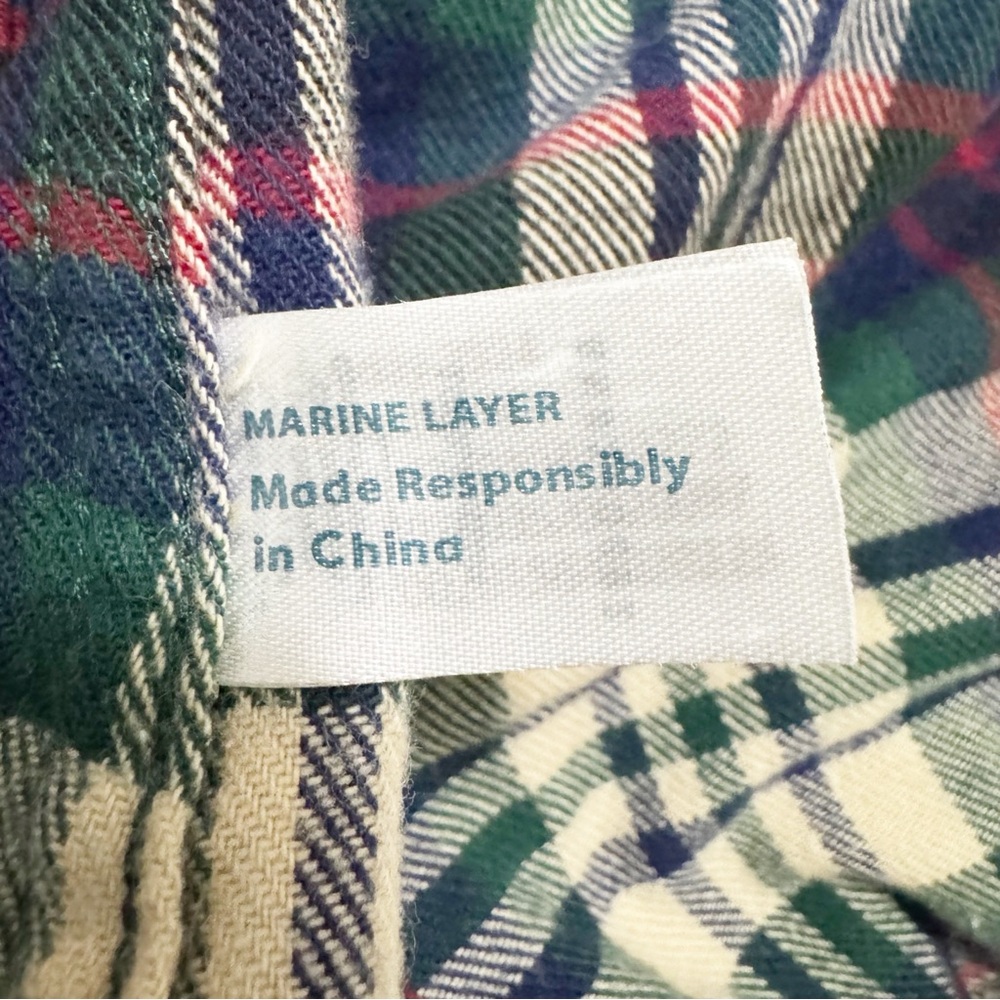 Marine Layer Tahoe Button Down Flannel Shirt XL - image 6